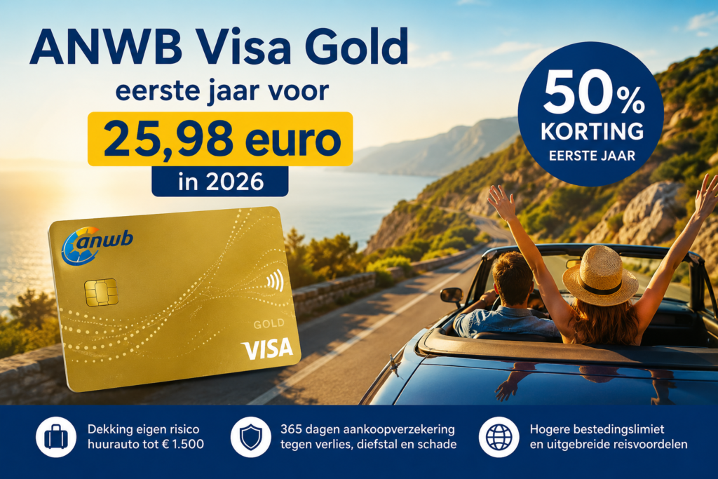 ANWB Visa Gold eerste jaar voor 25,98 euro in 2026