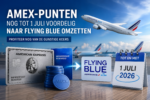 Amex-punten nog tot 1 juli voordelig naar Flying Blue omzetten