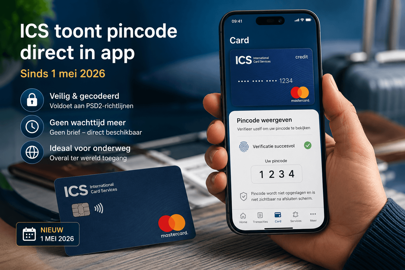 ICS toont pincode direct in app sinds 1 mei 2026