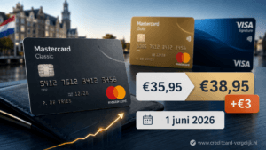 Mastercard Classic wordt €3 duurder per 1 juni 2026