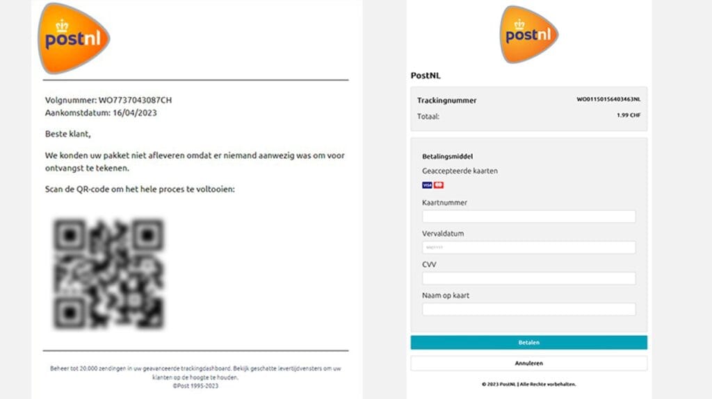 Nepmail 'PostNL' met QR-code leidt tot creditcardfraude