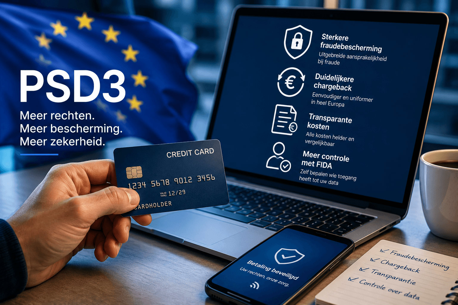 PSD3 versterkt rechten van creditcardhouders bij online betalingen