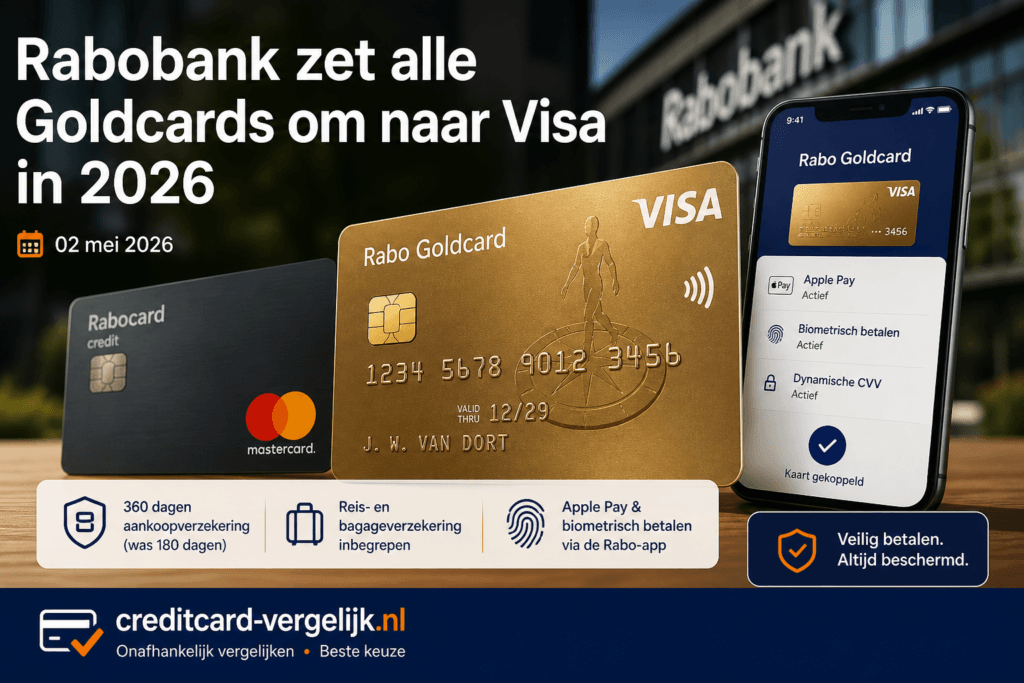 Rabobank zet alle Goldcards om naar Visa in 2026