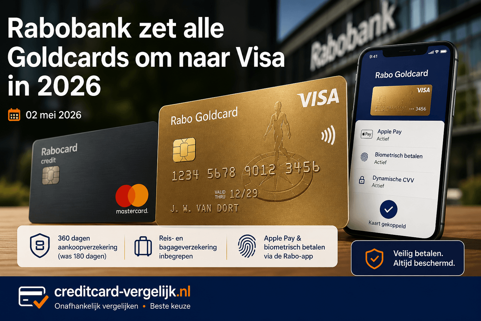 Rabobank zet alle Goldcards om naar Visa in 2026